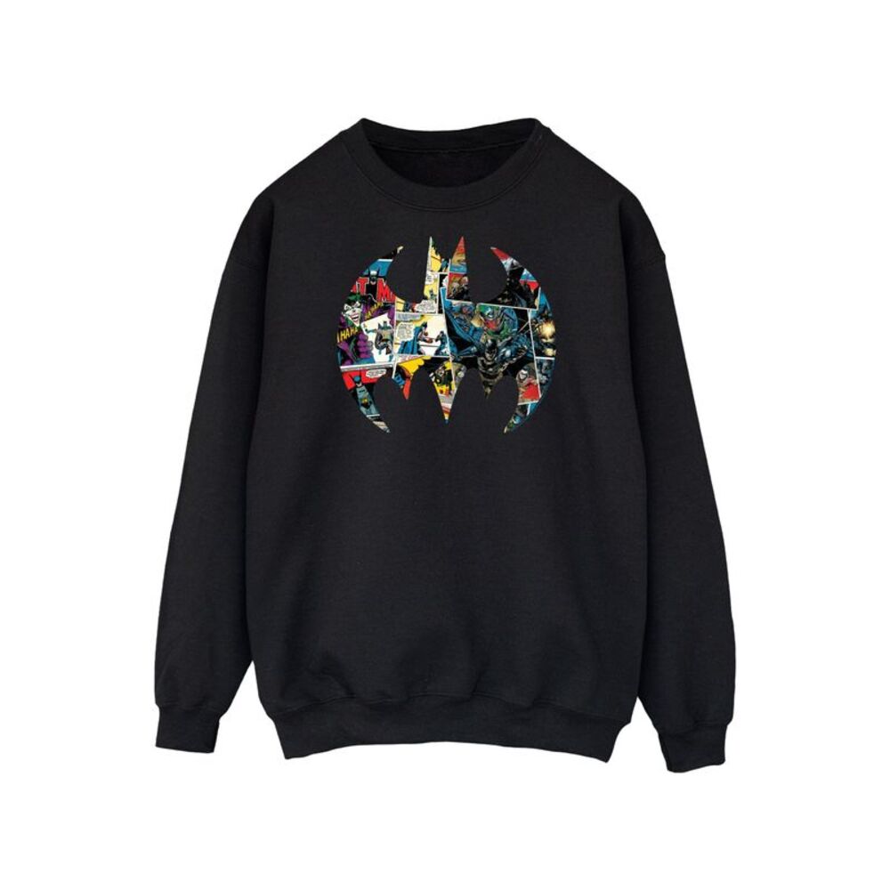 DC Comics Mens Batman Comic Book Logo Sweatshirt / Black